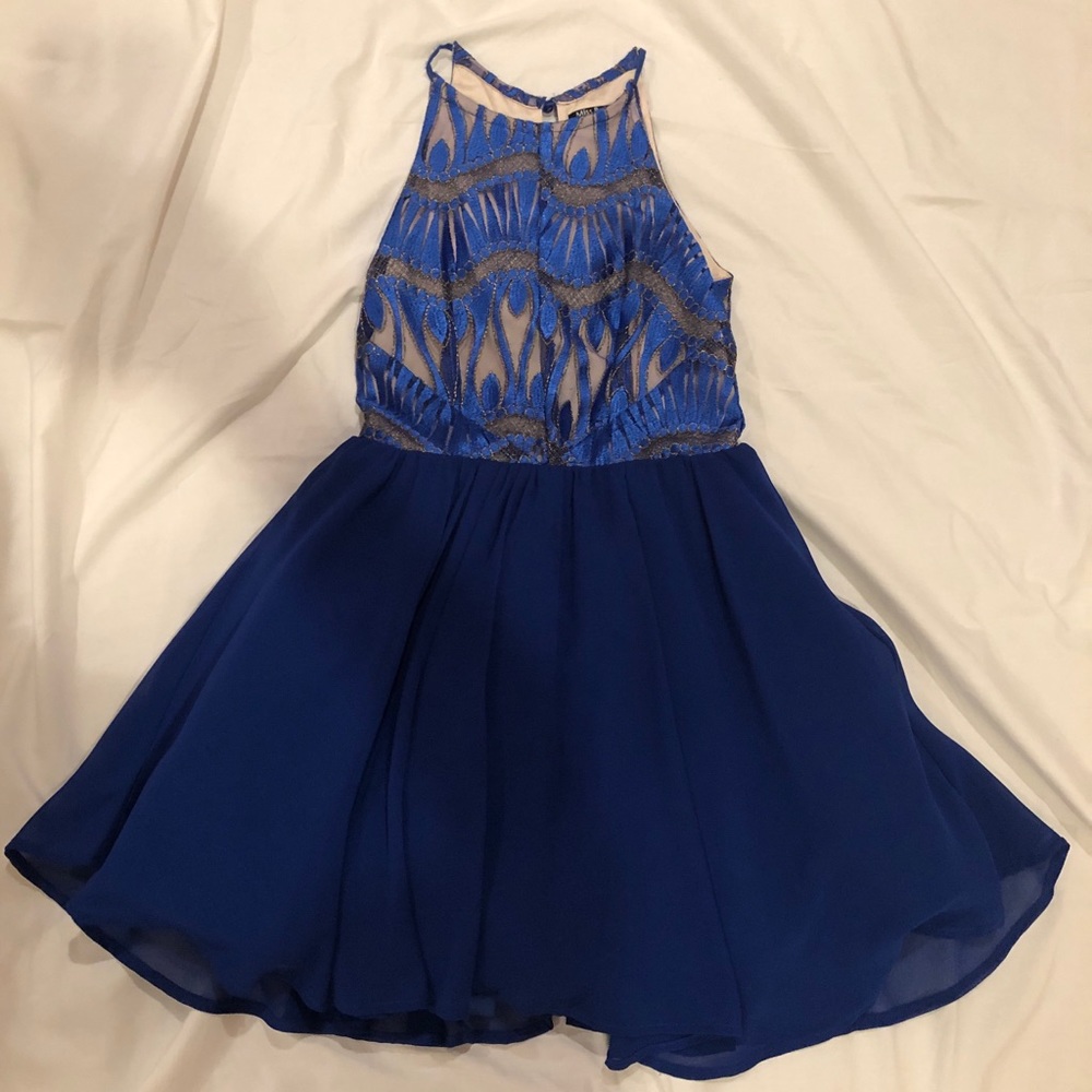 girls miss behave patterned halter top dress